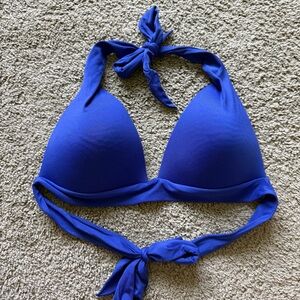 Sisi Aqua Push Up Blue Halter Tie Bikini Top